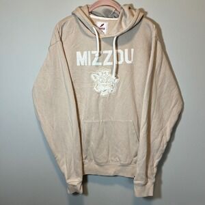 League 91 Mizzou Tigers Hoodie Tan Cream Missouri University Sweatshirt Large